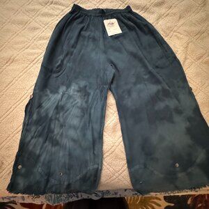 NWT MARIA DE GUADALAJAR COTTON GAUZE WIDE LEG 2XL/3XL PLUS PANTS WITH BUTTONS
